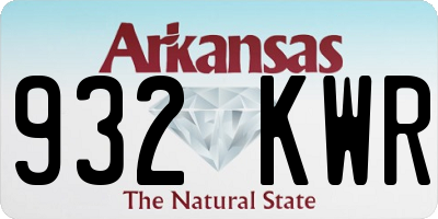 AR license plate 932KWR