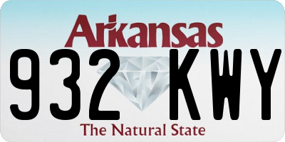 AR license plate 932KWY