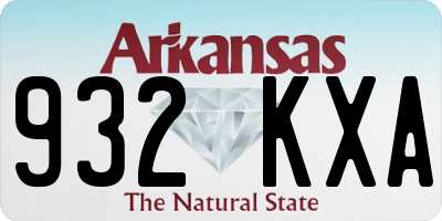 AR license plate 932KXA