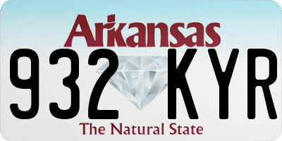 AR license plate 932KYR