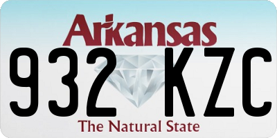 AR license plate 932KZC