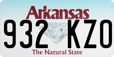 AR license plate 932KZO