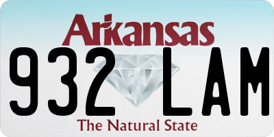 AR license plate 932LAM