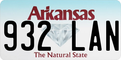 AR license plate 932LAN