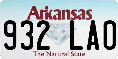 AR license plate 932LAO