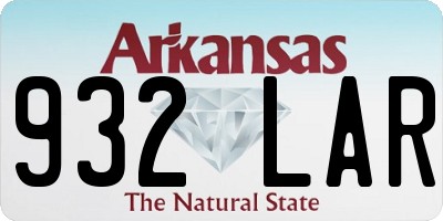 AR license plate 932LAR