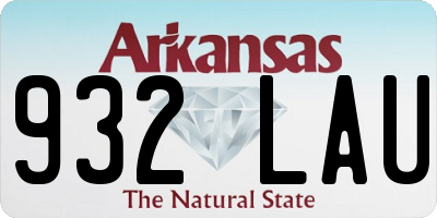 AR license plate 932LAU