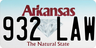 AR license plate 932LAW
