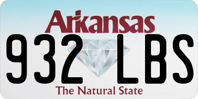 AR license plate 932LBS