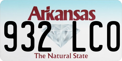 AR license plate 932LCO