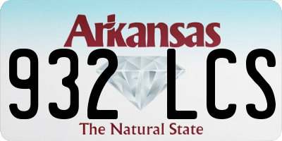 AR license plate 932LCS