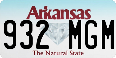 AR license plate 932MGM