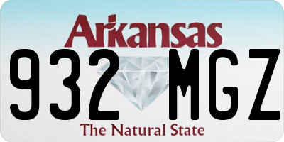 AR license plate 932MGZ