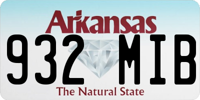 AR license plate 932MIB
