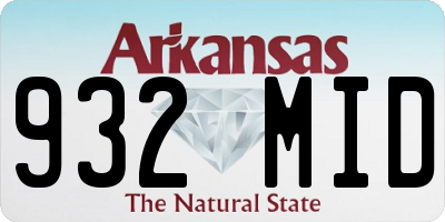 AR license plate 932MID