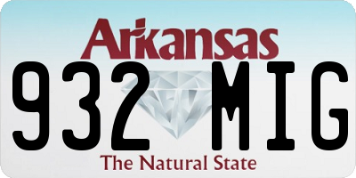 AR license plate 932MIG