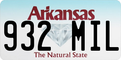 AR license plate 932MIL