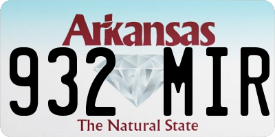 AR license plate 932MIR