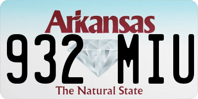 AR license plate 932MIU