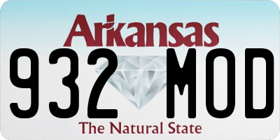 AR license plate 932MOD