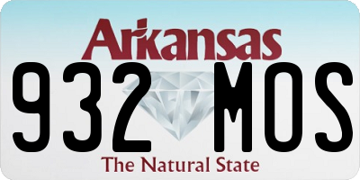 AR license plate 932MOS