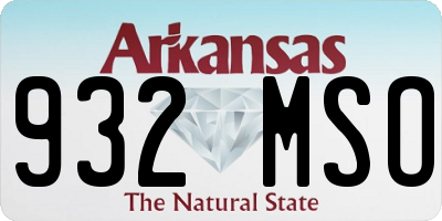 AR license plate 932MSO