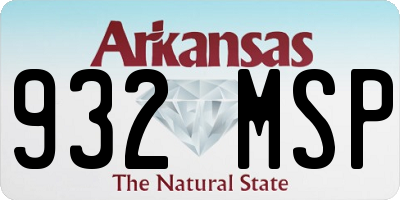 AR license plate 932MSP