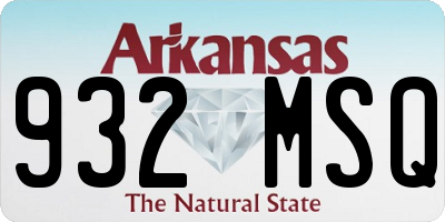 AR license plate 932MSQ