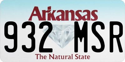 AR license plate 932MSR