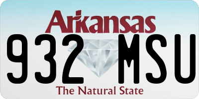 AR license plate 932MSU