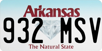 AR license plate 932MSV