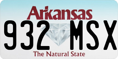 AR license plate 932MSX