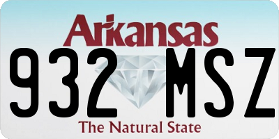 AR license plate 932MSZ