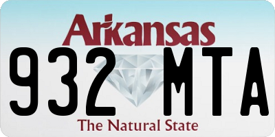 AR license plate 932MTA