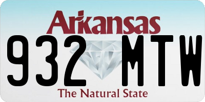 AR license plate 932MTW