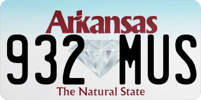 AR license plate 932MUS