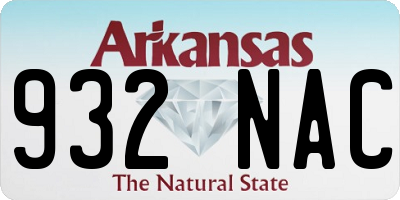 AR license plate 932NAC