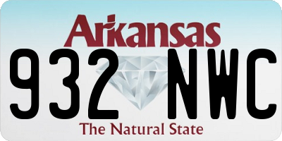 AR license plate 932NWC