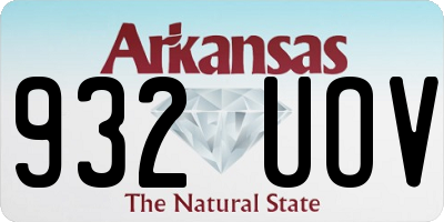 AR license plate 932UOV