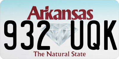 AR license plate 932UQK