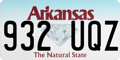 AR license plate 932UQZ
