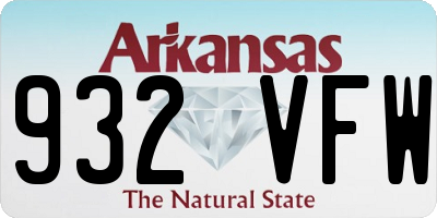 AR license plate 932VFW