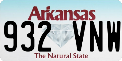 AR license plate 932VNW