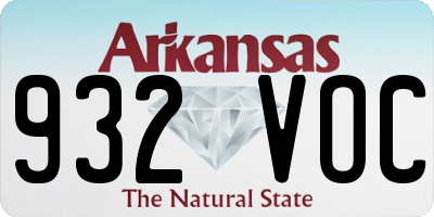 AR license plate 932VOC
