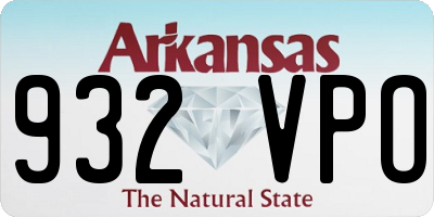 AR license plate 932VPO