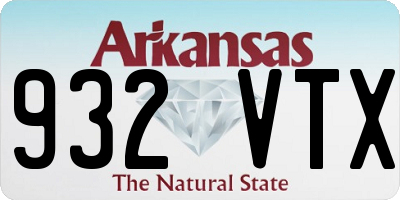 AR license plate 932VTX
