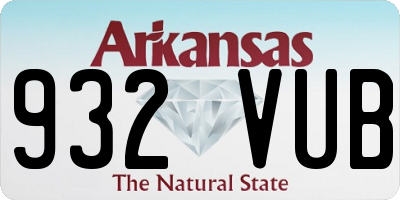 AR license plate 932VUB