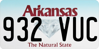 AR license plate 932VUC