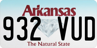 AR license plate 932VUD