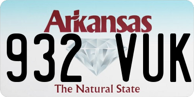 AR license plate 932VUK